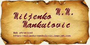 Miljenko Mankulović vizit kartica